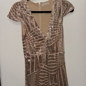 Elegant Sequin Dress in Gold by Unknown Brand